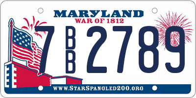 MD license plate 7BB2789