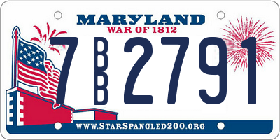 MD license plate 7BB2791