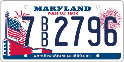 MD license plate 7BB2796