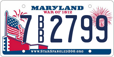MD license plate 7BB2799