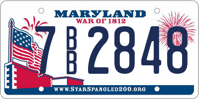 MD license plate 7BB2848