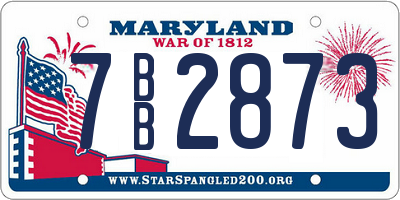MD license plate 7BB2873