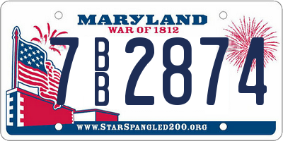 MD license plate 7BB2874