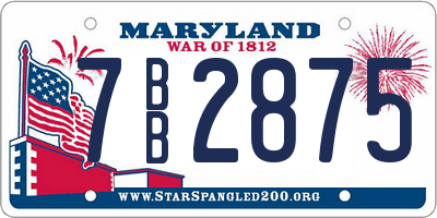 MD license plate 7BB2875