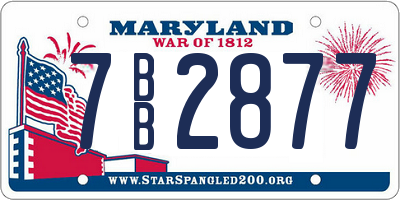MD license plate 7BB2877