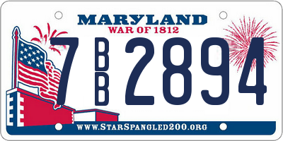 MD license plate 7BB2894