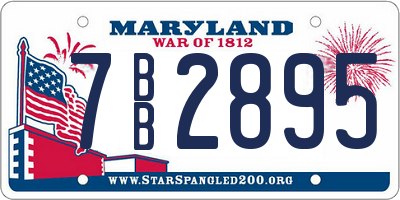 MD license plate 7BB2895