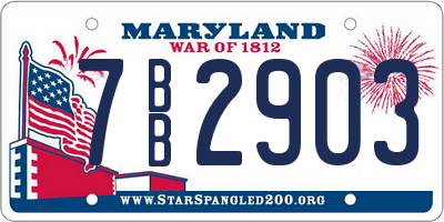 MD license plate 7BB2903