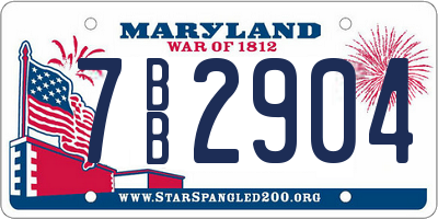 MD license plate 7BB2904