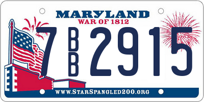 MD license plate 7BB2915