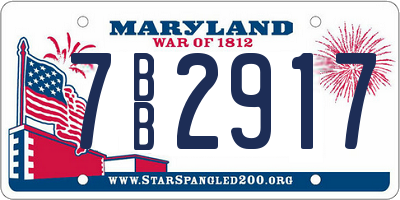 MD license plate 7BB2917
