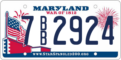 MD license plate 7BB2924