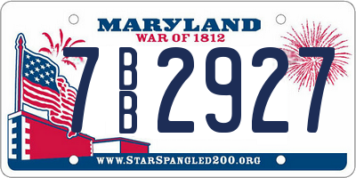 MD license plate 7BB2927