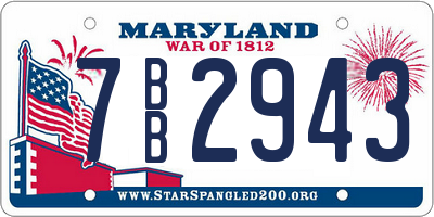 MD license plate 7BB2943