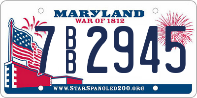 MD license plate 7BB2945