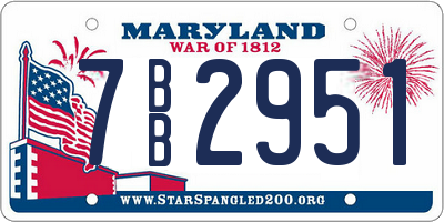 MD license plate 7BB2951