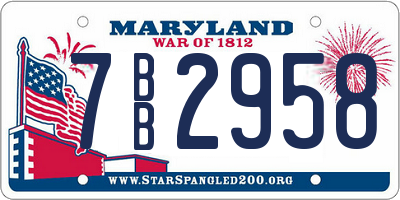 MD license plate 7BB2958