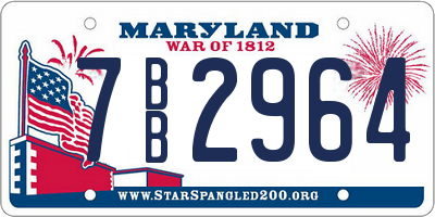 MD license plate 7BB2964