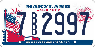 MD license plate 7BB2997
