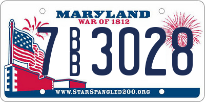 MD license plate 7BB3028