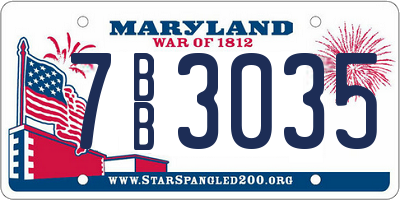 MD license plate 7BB3035