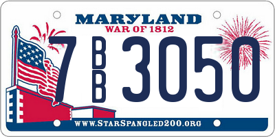 MD license plate 7BB3050