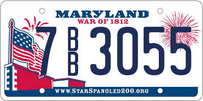 MD license plate 7BB3055