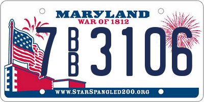 MD license plate 7BB3106