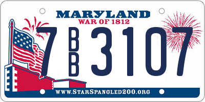 MD license plate 7BB3107