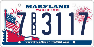 MD license plate 7BB3117