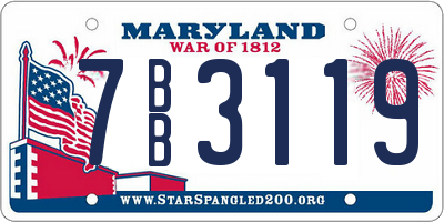 MD license plate 7BB3119