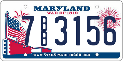 MD license plate 7BB3156