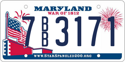 MD license plate 7BB3171