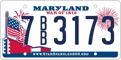 MD license plate 7BB3173