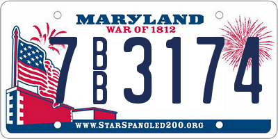 MD license plate 7BB3174