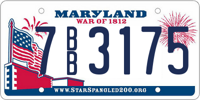 MD license plate 7BB3175
