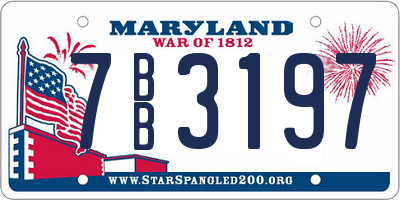 MD license plate 7BB3197