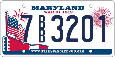 MD license plate 7BB3201