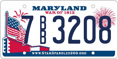 MD license plate 7BB3208
