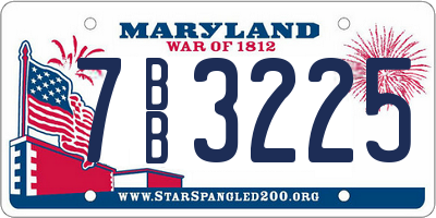 MD license plate 7BB3225