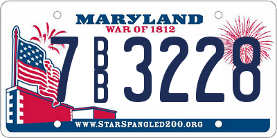 MD license plate 7BB3228