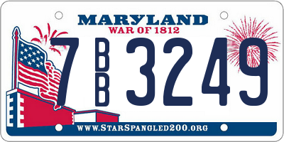 MD license plate 7BB3249