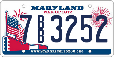 MD license plate 7BB3252