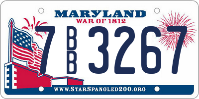 MD license plate 7BB3267