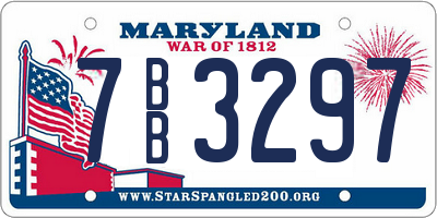 MD license plate 7BB3297