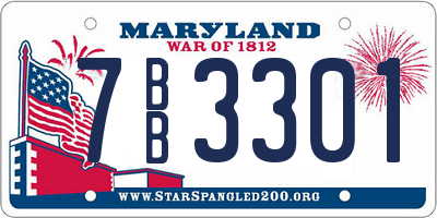 MD license plate 7BB3301