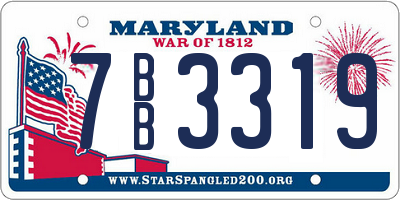 MD license plate 7BB3319
