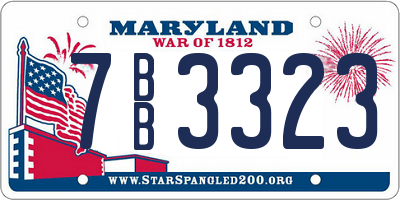 MD license plate 7BB3323
