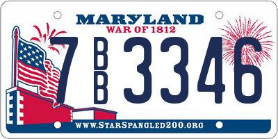 MD license plate 7BB3346