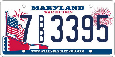 MD license plate 7BB3395